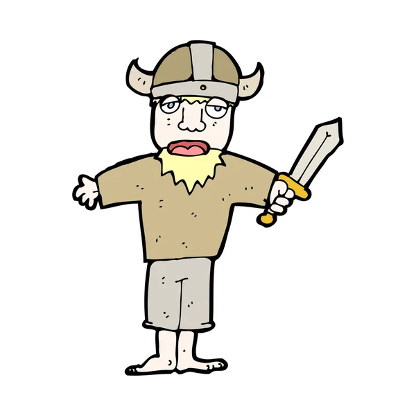 Guerrero vikingo de dibujos animados — Vector de stock