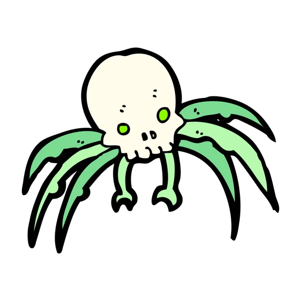 Cartoon gross skull spider monster — Stock Vector