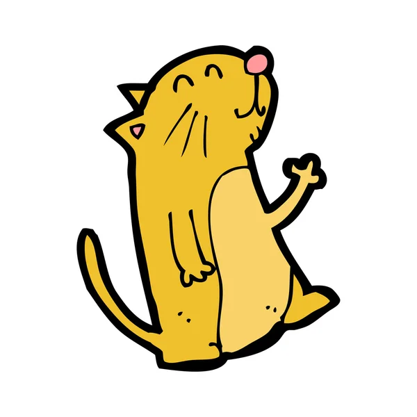 Heureux gingembre chat dessin animé — Image vectorielle