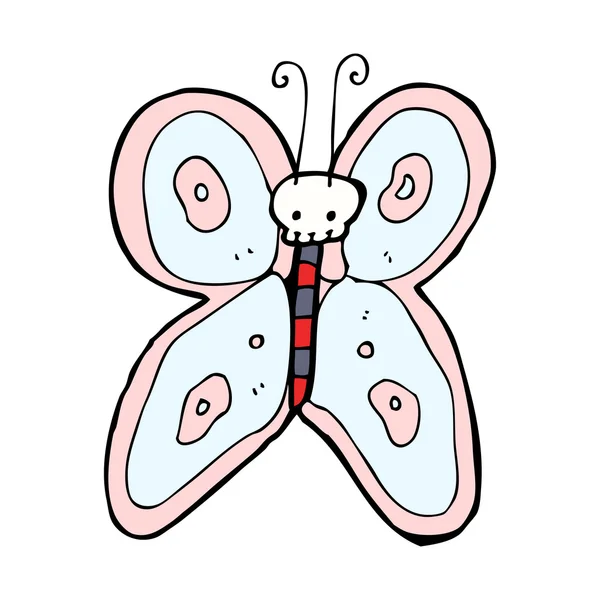Kreslený motýl s lebkou — Stockový vektor
