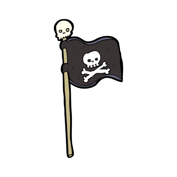 Pirat flagga cartoon — Stock vektor