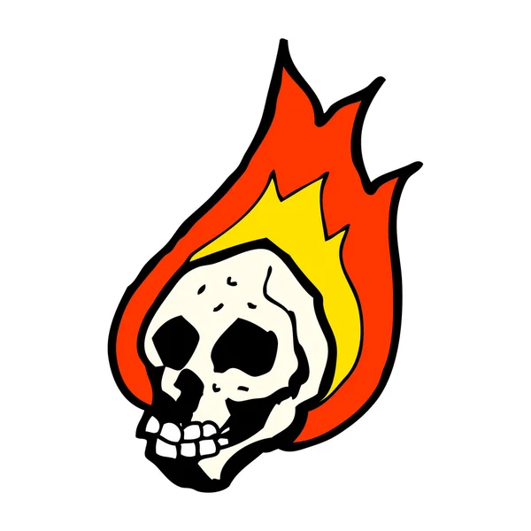 Crâne brûlant de dessin animé — Image vectorielle