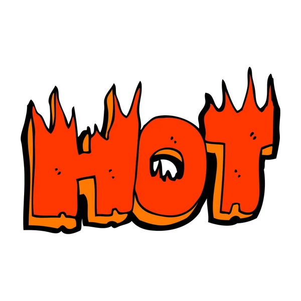 Llama caliente signo de dibujos animados — Vector de stock