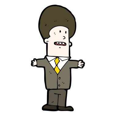karikatür işadamı adam kabarık saçlı