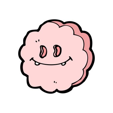 karikatür retro pembe bulut