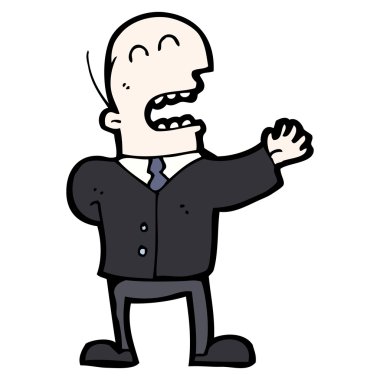 saçsız karikatür erkek takım elbise