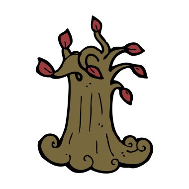 Spooky ağaç karikatür