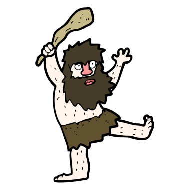 karikatür mağara adamı