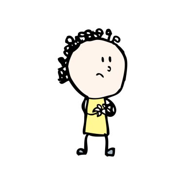 karikatür doodle endişe kişi