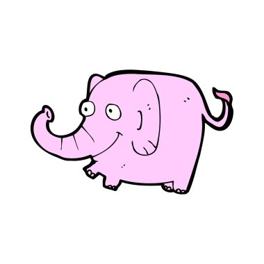 karikatür pembe fil