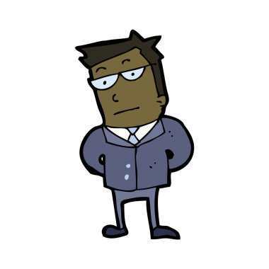 karikatür ciddi iş adamı