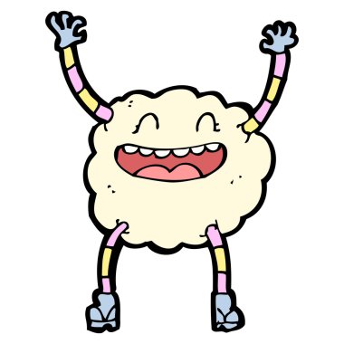 mutlu bulut yaratık karikatür