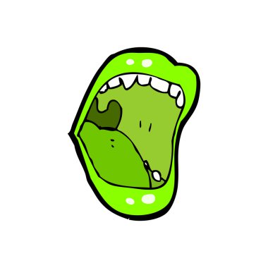 Cadılar Bayramı ağzı karikatür