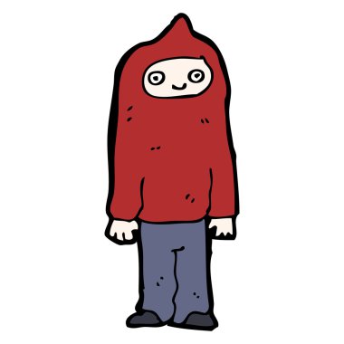 çizgi film teen kapüşonlu sweatshirt içinde