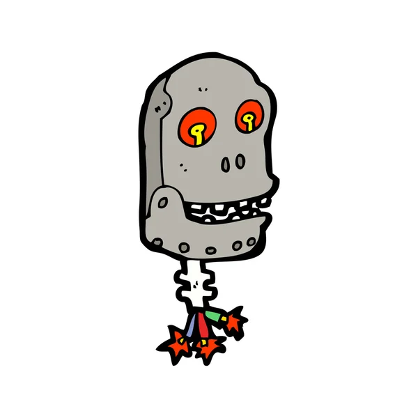 Roboter-Schädel-Karikatur — Stockvektor