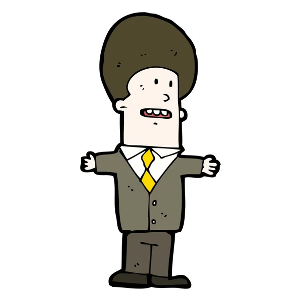 Cartoon businessman man with big hair — Wektor stockowy