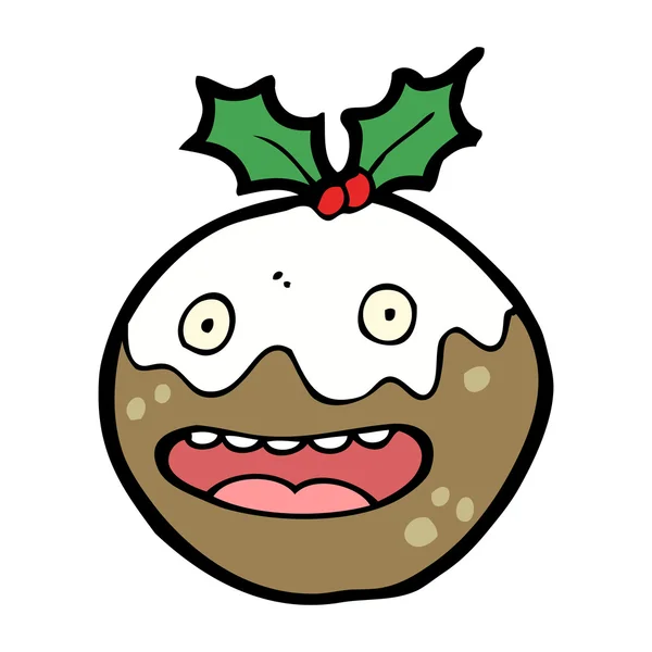 Cartoon Christmas pudding — Stock vektor