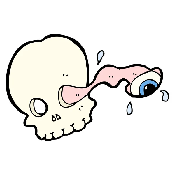 Caricatura de cráneo de globo ocular bruto — Vector de stock