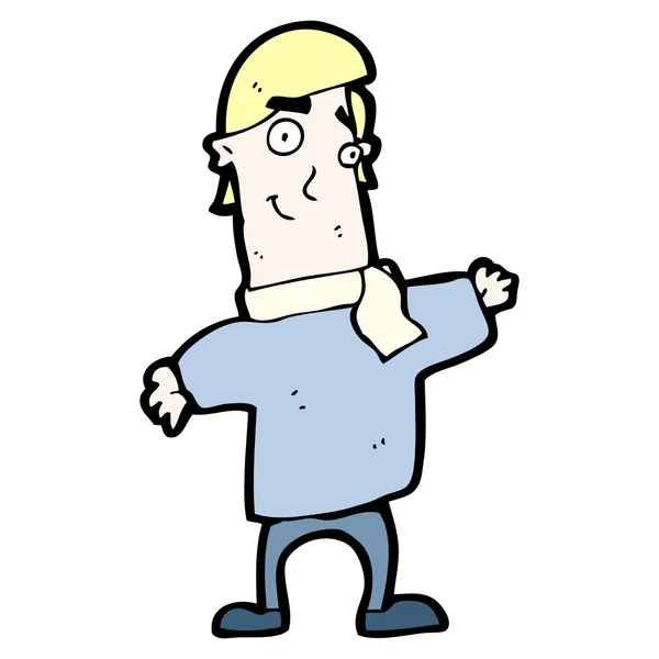 Dessin animé blond homme en écharpe — Image vectorielle