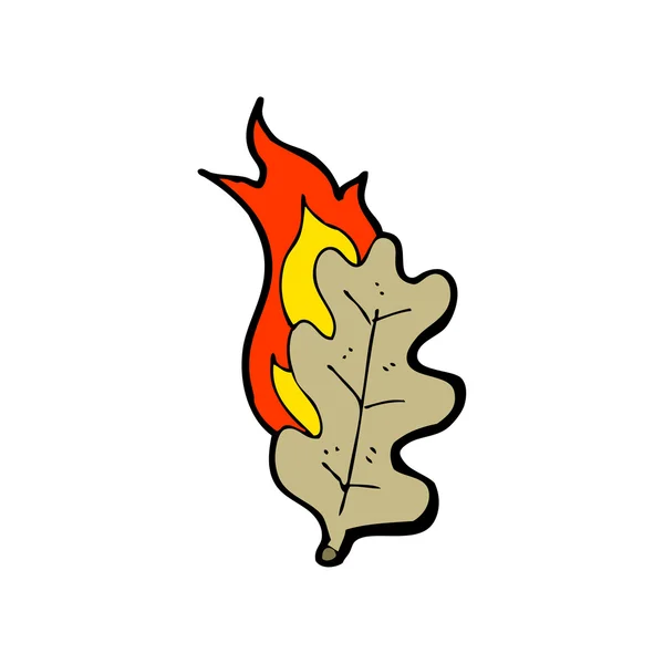 Hoja de dibujos animados quema — Vector de stock