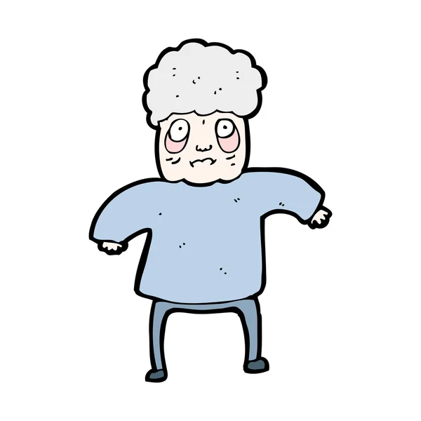 Vieja mujer de dibujos animados — Vector de stock