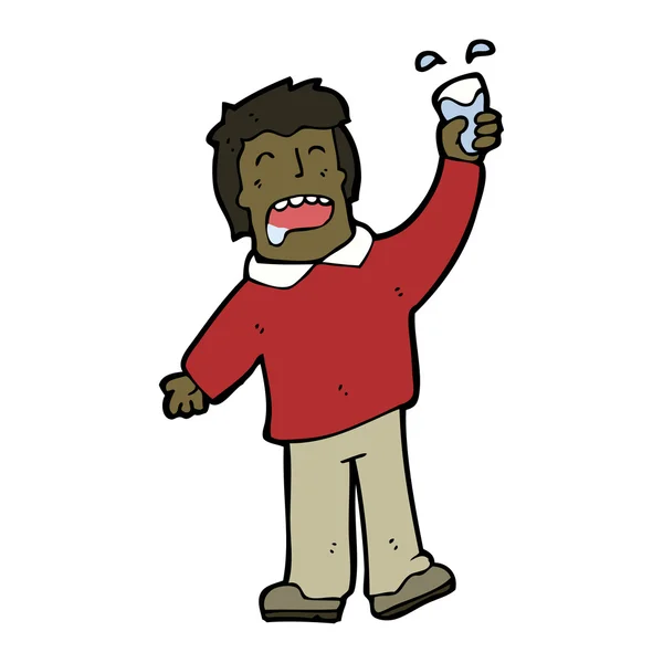 Cartoon man drinken — Stockvector