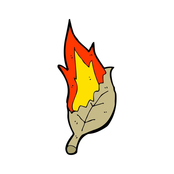 Brinnande blad tecknade — Stock vektor