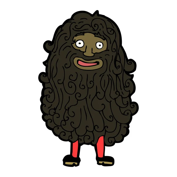 巨大な毛むくじゃらのひげの漫画男 — ストックベクタ