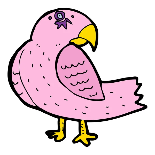 Cartone animato rosa pappagallo — Vettoriale Stock