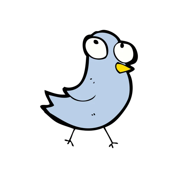 Oiseau bleu dessin animé — Image vectorielle