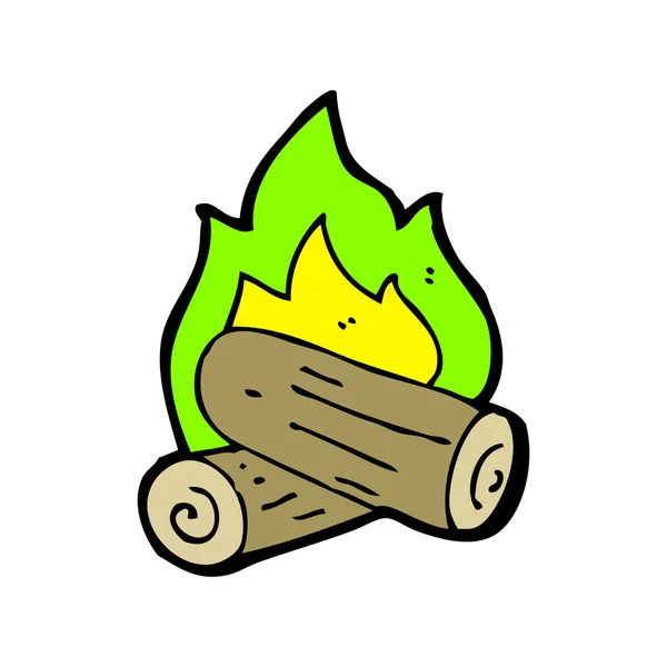 Spooky halloween campfire dibujos animados — Vector de stock