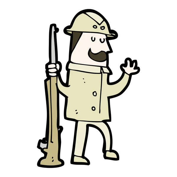 Cartoon safari chasseur — Image vectorielle