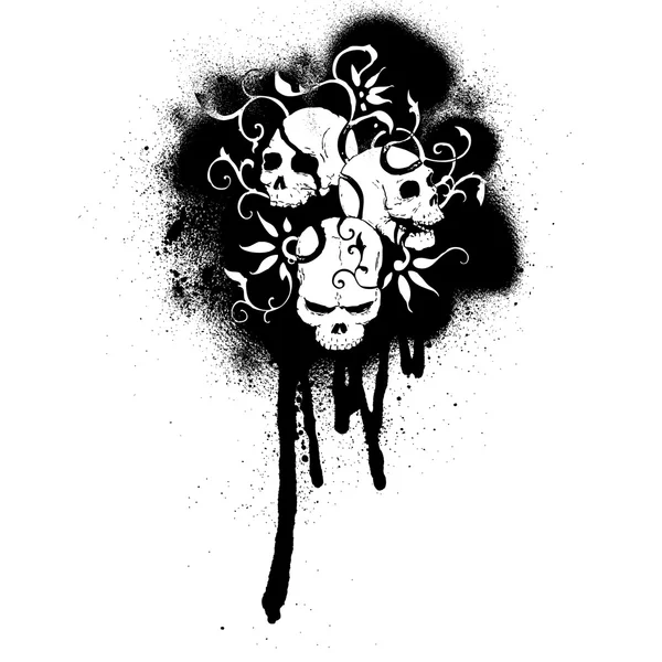 Graffiti schedel patroon — Stockvector