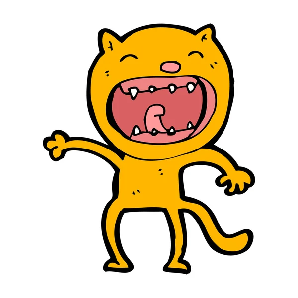 Grappige schreeuwende kat cartoon — Stockvector