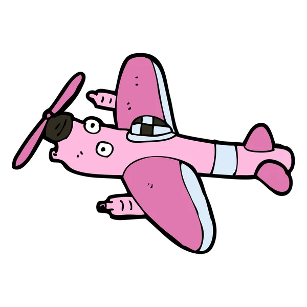 Cartoon pink fighter plane — Stock Vector