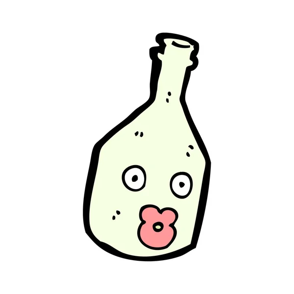Kreslený láhev s ženskou tváří — Stockový vektor