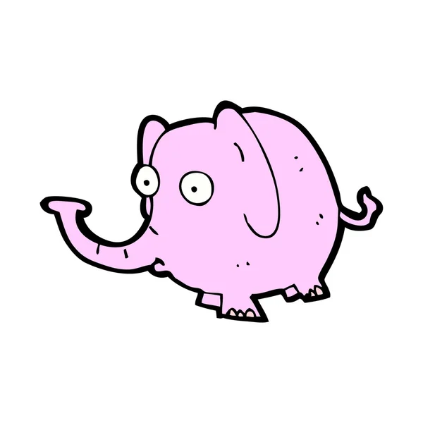 Elefante rosa de dibujos animados — Vector de stock