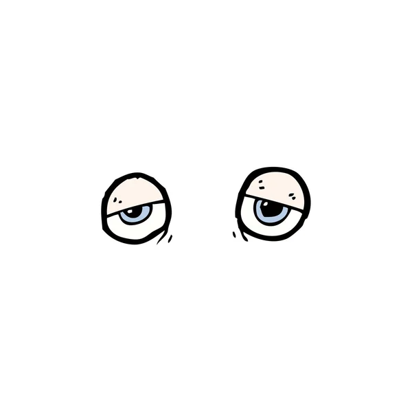 Ojos de dibujos animados cansados — Vector de stock