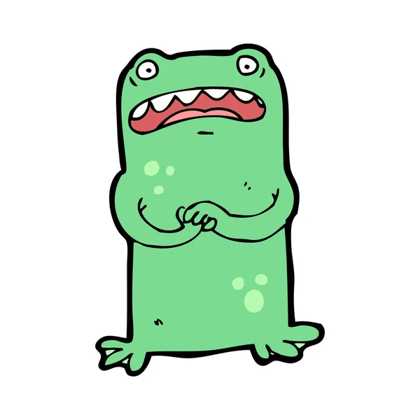Nervous frog cartoon — Stock Vector