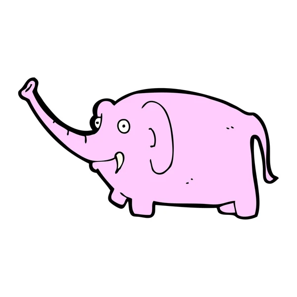 Elefante rosa de dibujos animados — Vector de stock
