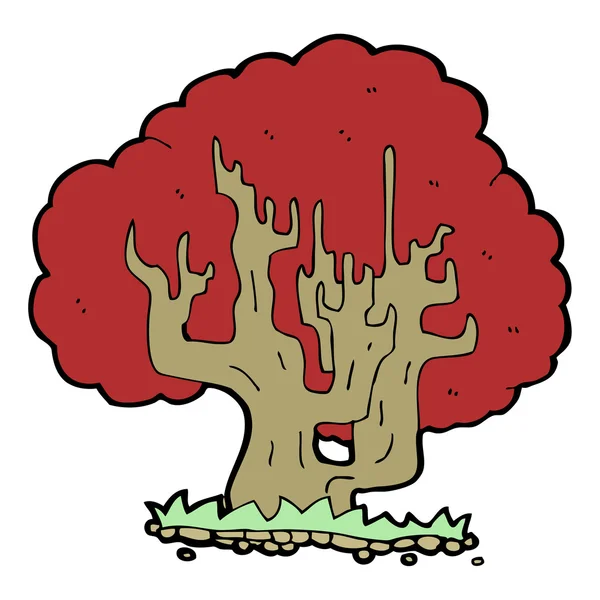 Dibujos animados árbol rojo — Archivo Imágenes Vectoriales