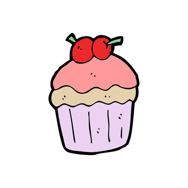 Cherry cupcake dibujos animados — Vector de stock