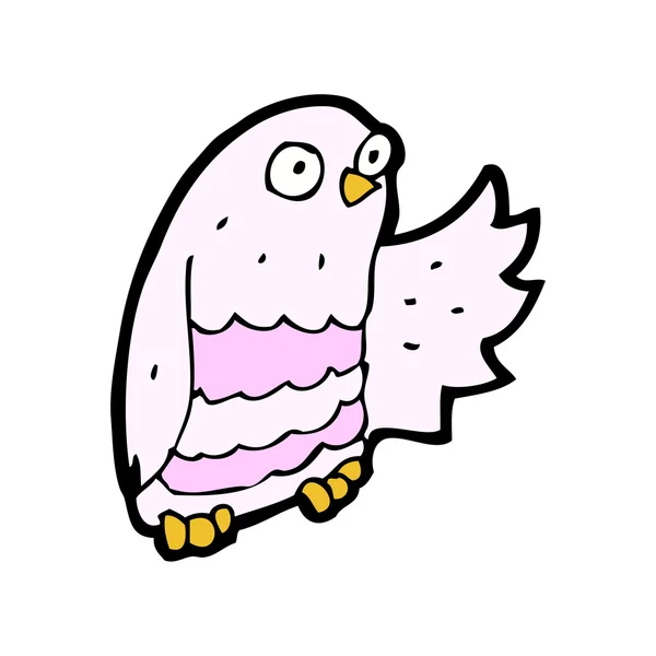 Cartoon pink owl — Stock Vector