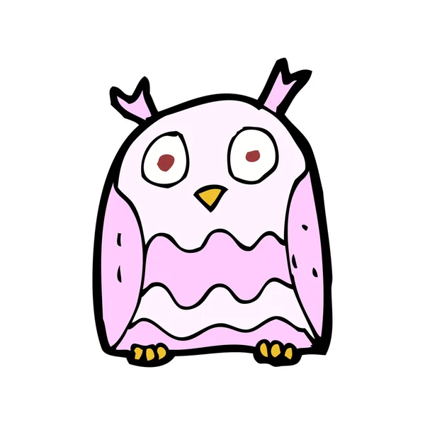 Pink owl cartoon — Stock Vector