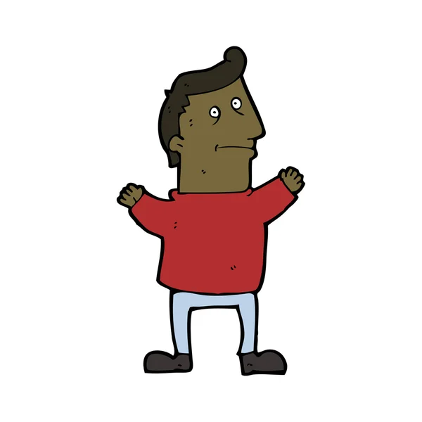 Hombre de dibujos animados agitando brazos — Vector de stock