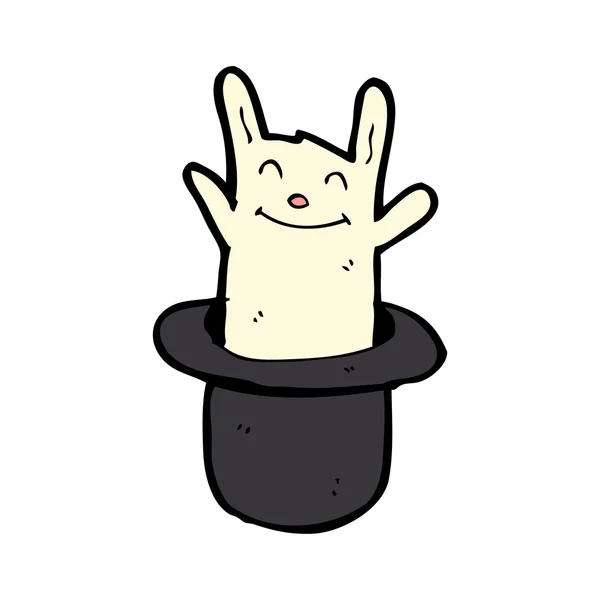 Dessin animé lapin blanc dans le chapeau — Image vectorielle