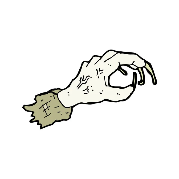 Zombie mano de dibujos animados — Vector de stock