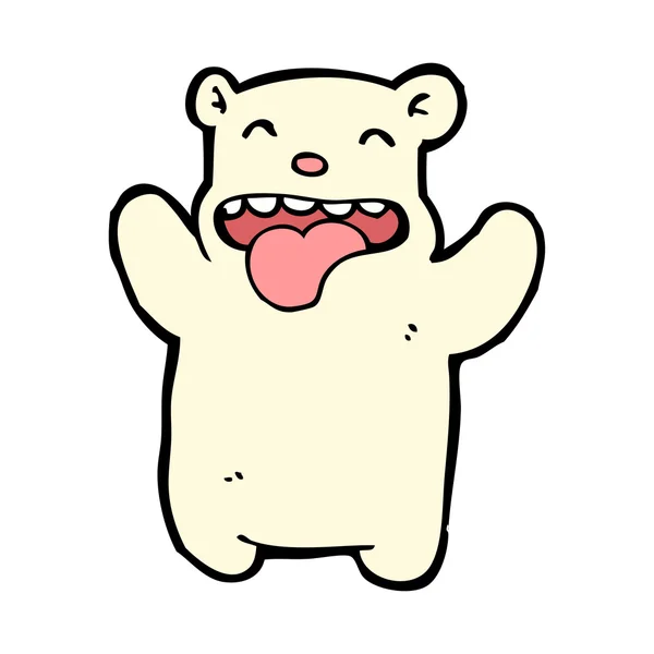 Lilla tecknade isbjörn fast tunga — Stock vektor