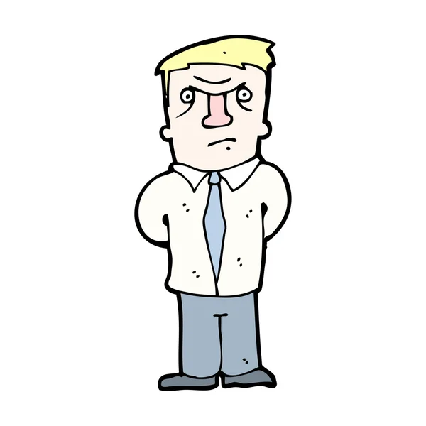 Caricature de travailleur de bureau en colère — Image vectorielle