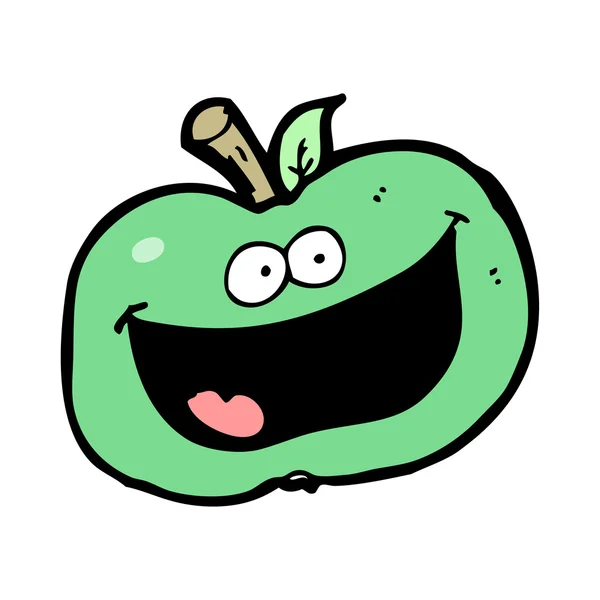 การ์ตูนยิ้มแอปเปิ้ล — ภาพเวกเตอร์สต็อก